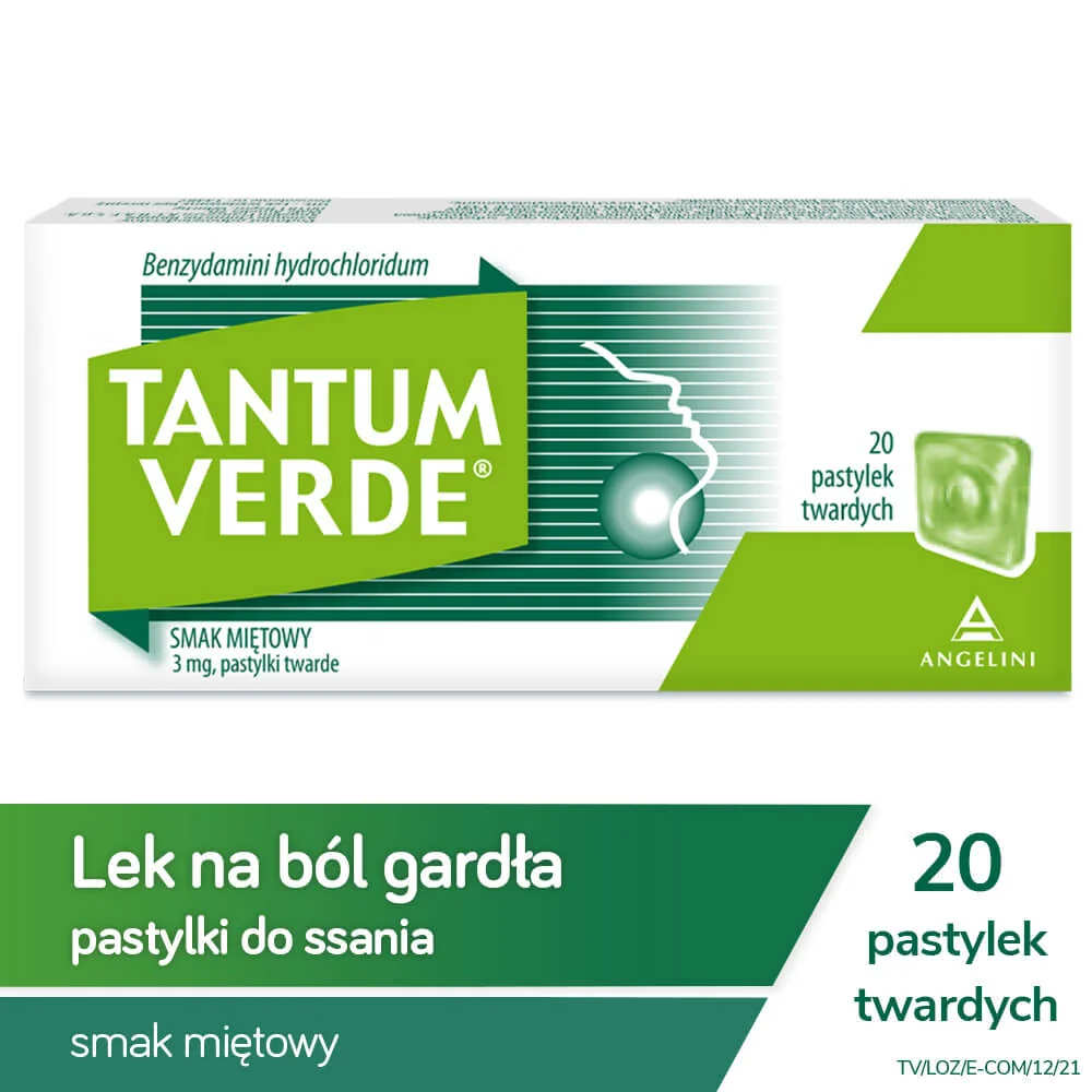 Tantum Verde, smak miętowy, 20 pastylek do ssania