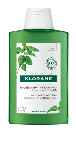 Klorane, szampon z organiczną pokrzywą, włosy przetłuszczające się, 200 ml