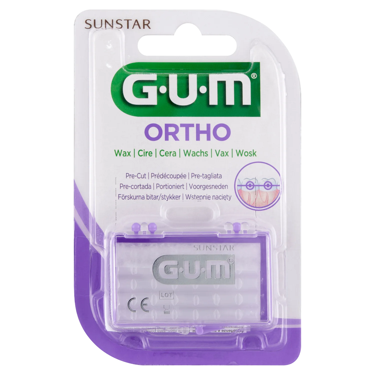 Sunstar Gum Ortho, wosk ortodontyczny, smak neutralny, 1 sztuka