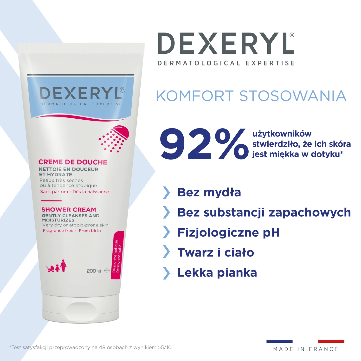 Dexeryl krem myjący pod prysznic, 200 ml 