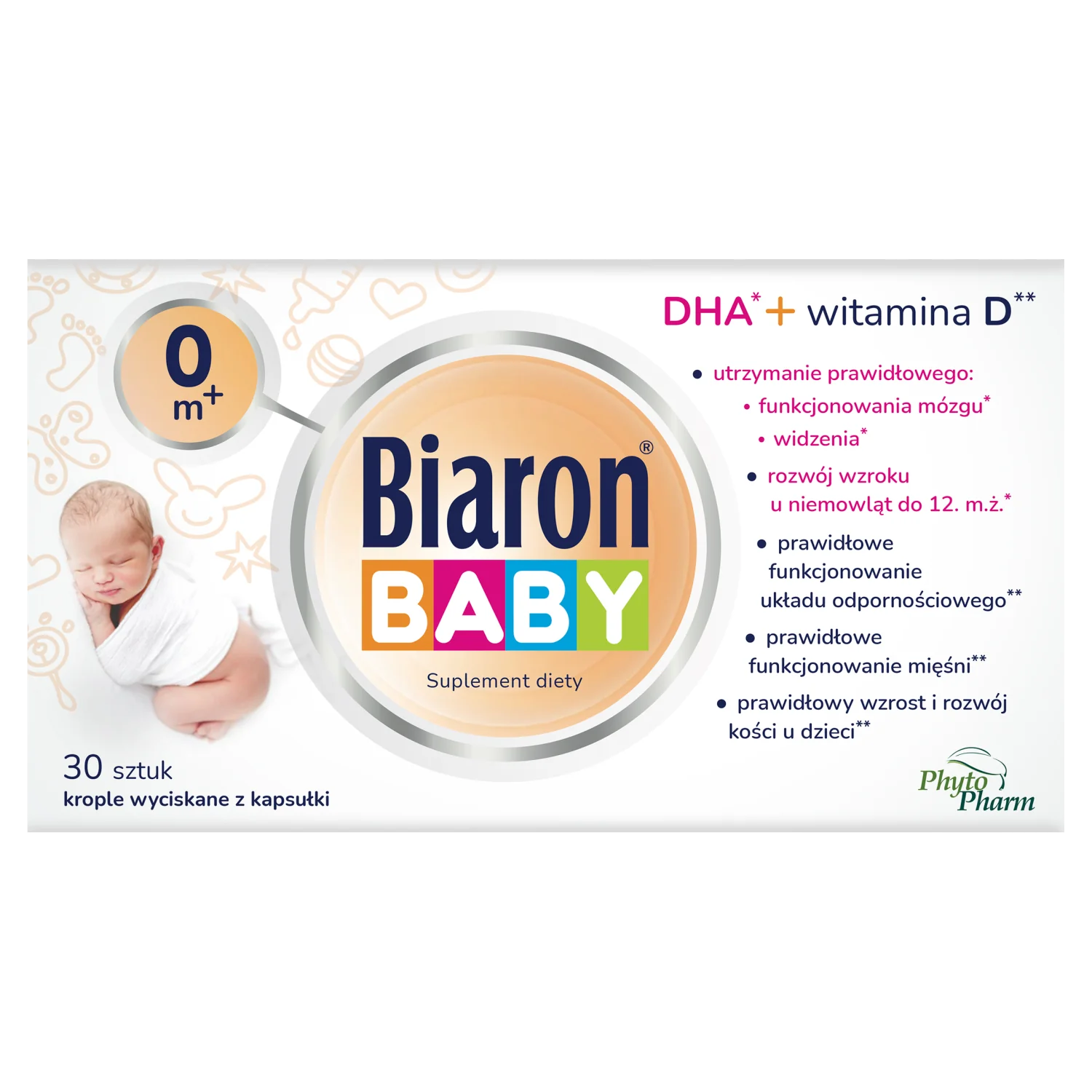 Biaron Baby 0 m+, suplement diety, 30 kapsułek twist-off