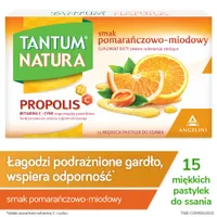 Tantum Natura, suplement diety, smak pomarańczowo-miodowy, 15 pastylek do ssania
