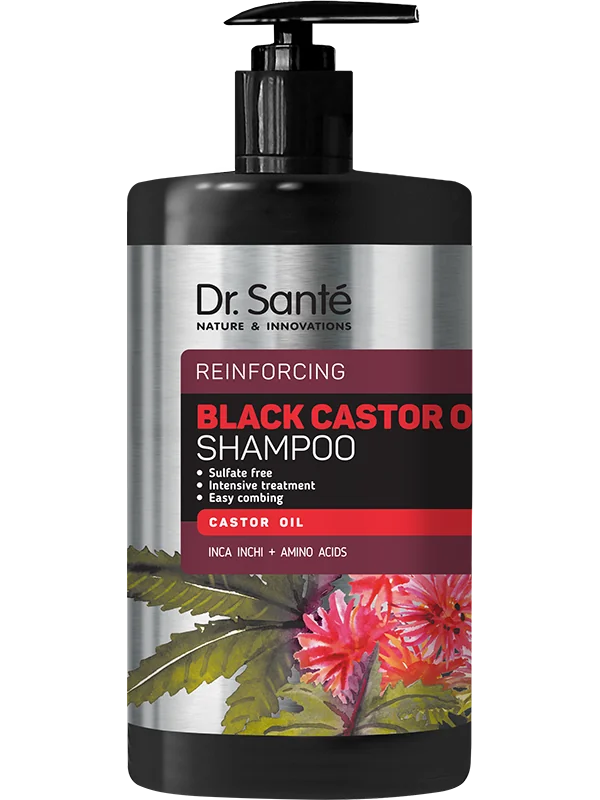 Dr. Santé Black Castor Oil, wzmacniający szampon do włosów z olejem rycynowym, 1 l