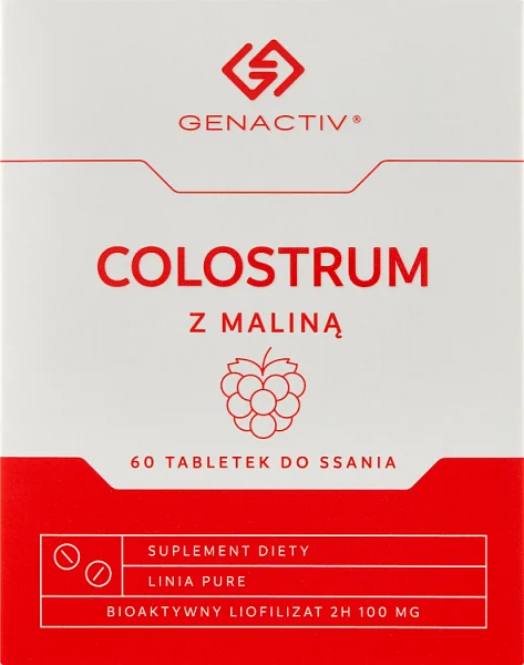 Genactiv Colostrum z maliną 60 tabletek do ssania