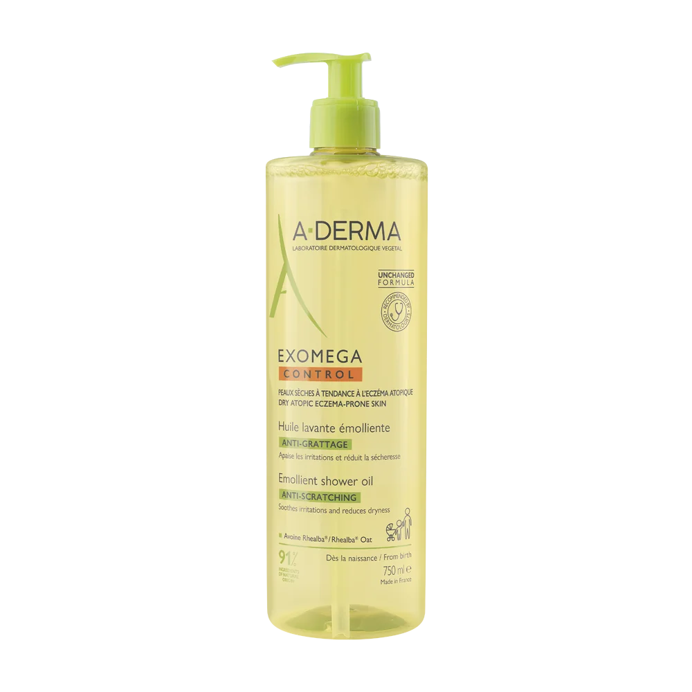 A-Derma Exomega Control, olejek emolient pod prysznic, 750 ml