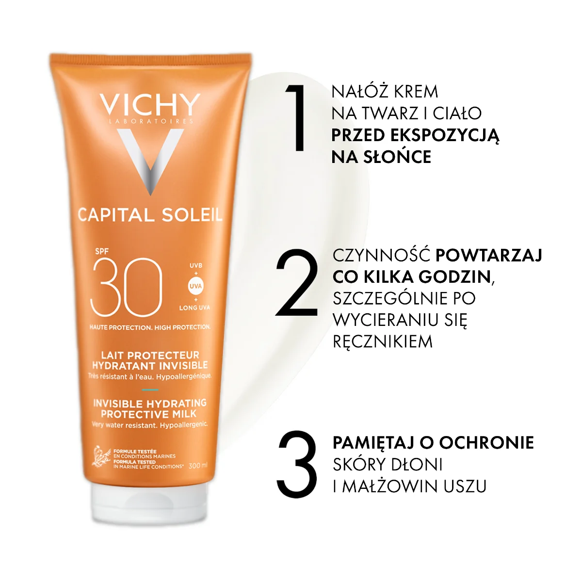 Vichy Idéal Soleil ochronne mleczko do twarzy i ciała SPF 30, 300 ml