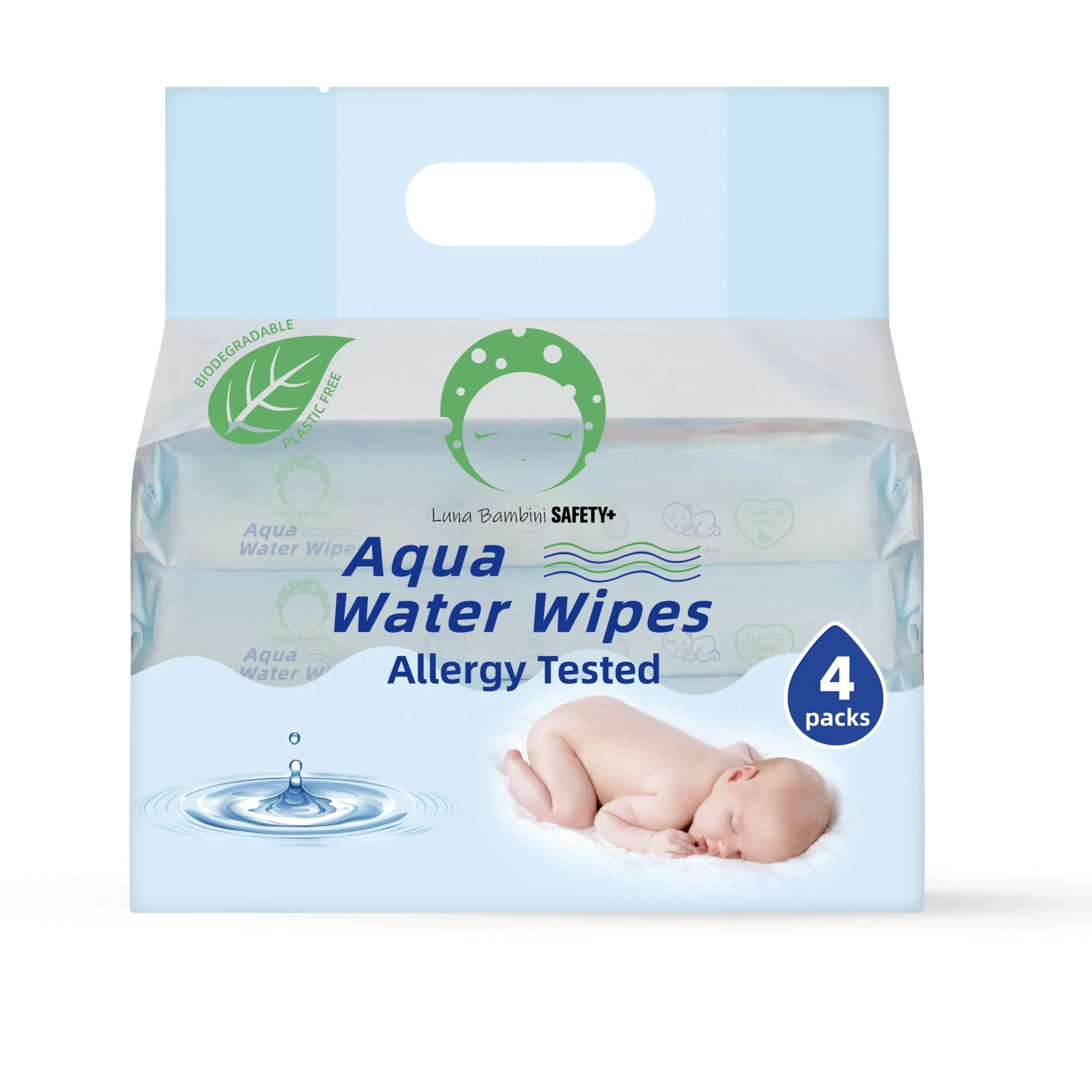 Luna Bambini Aqua Water Wipes chusteczki wodne, 4 x 50 szt. 