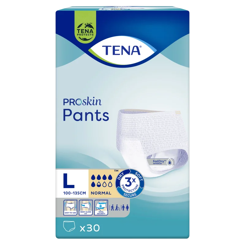 Tena Pants Proskin Normal, majtki chłonne, large 100-135 cm, 30 sztuk