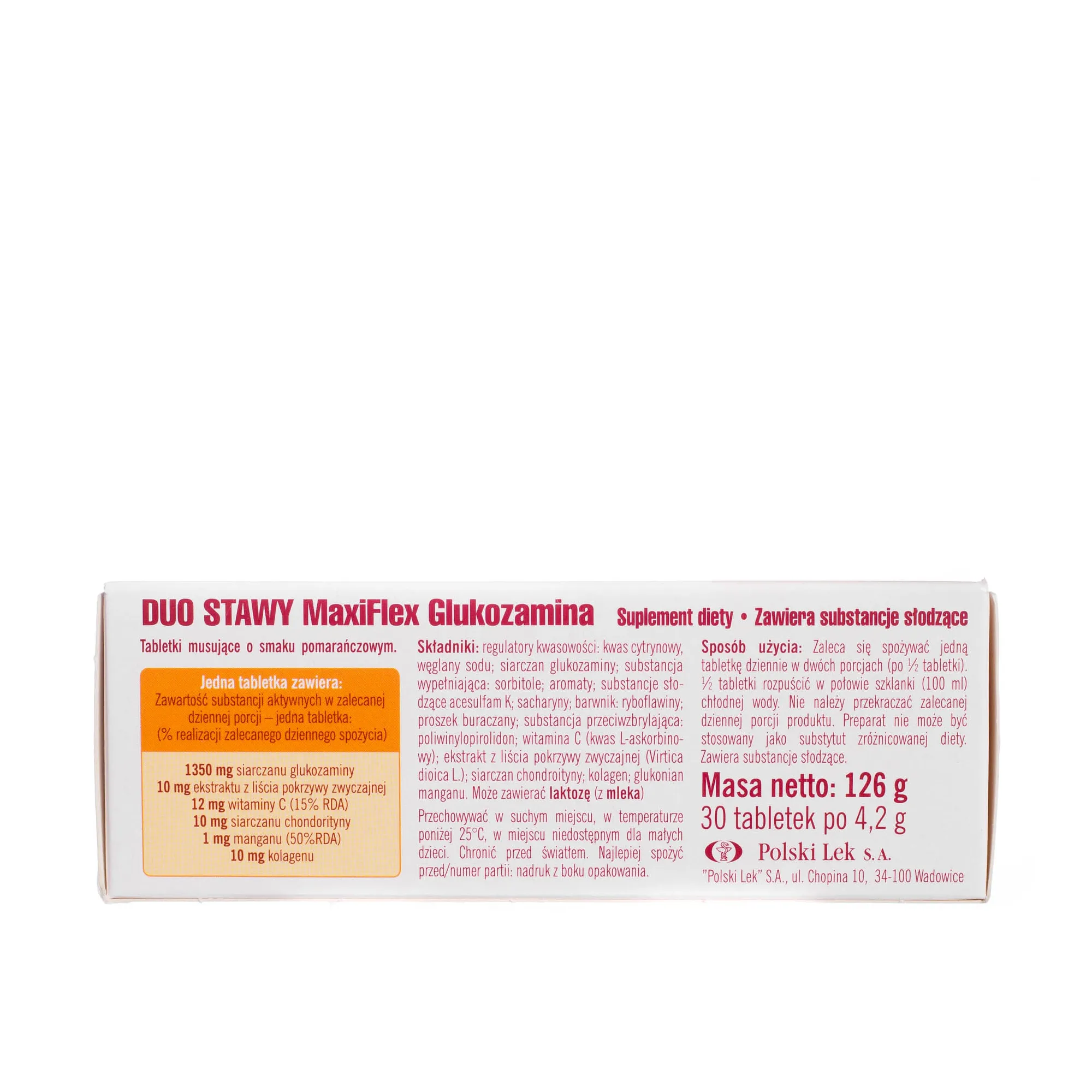 Duo Stawy MaxiFlex glukozamina, 1350 mg siarczanu glukozaminy, 30 tabletek musujących 