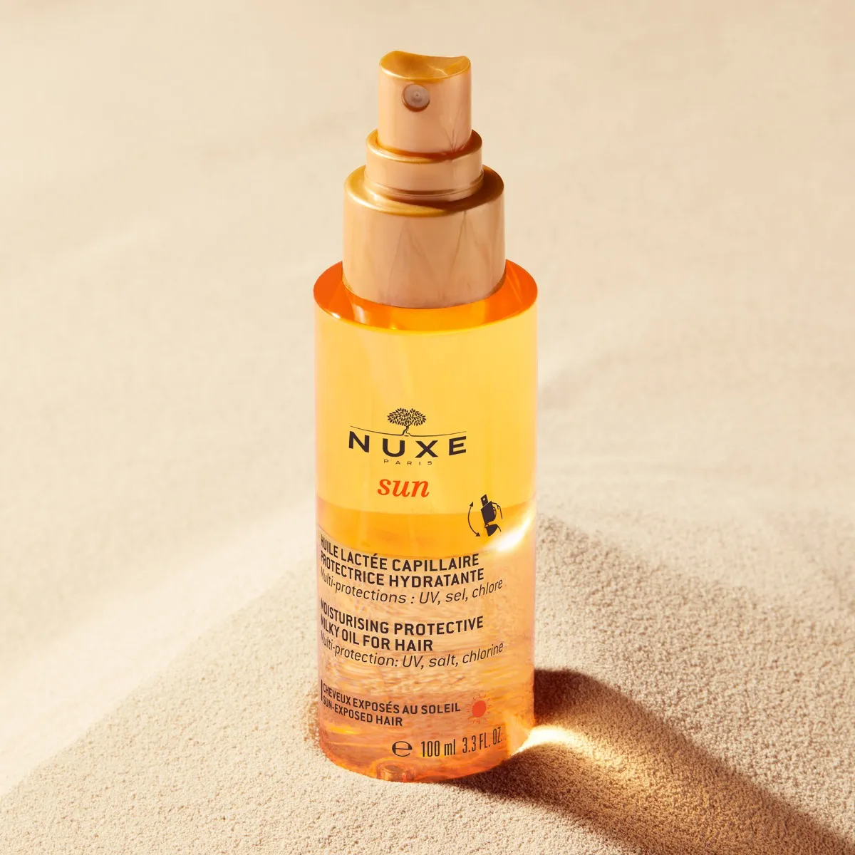 Nuxe Sun dwufazowy ochronny olejek do włosów, 100 ml 