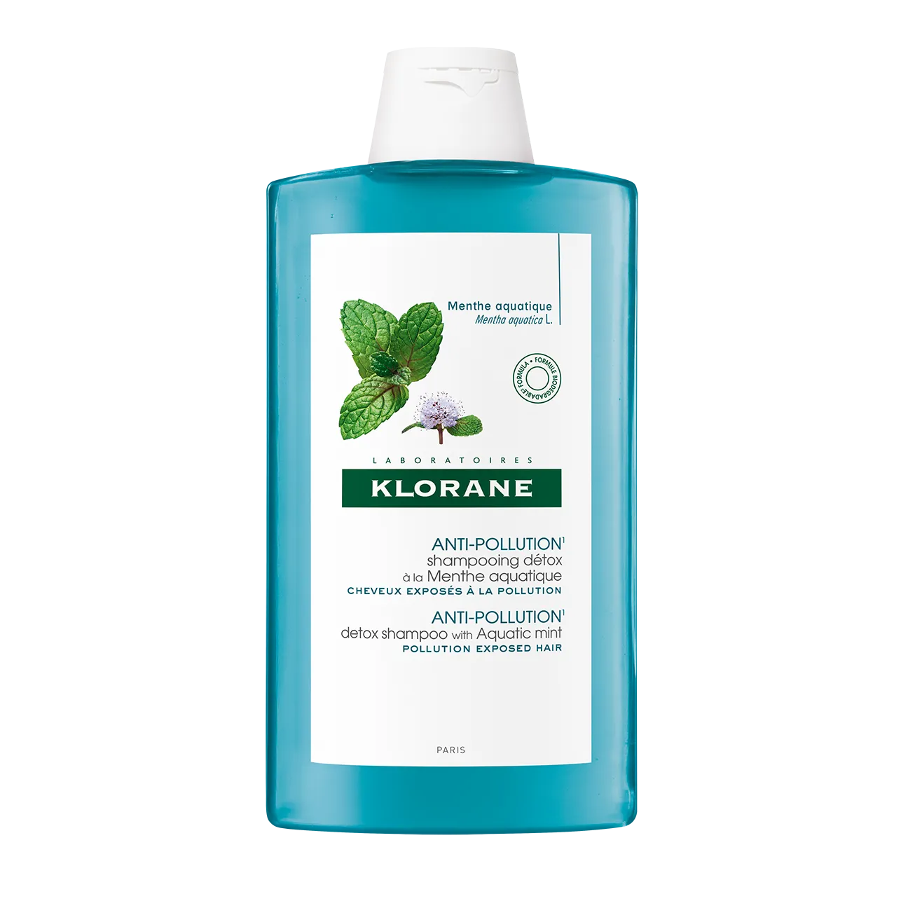 Klorane, szampon do włosów detoksykujący na bazie mięty nadwodnej, 400 ml