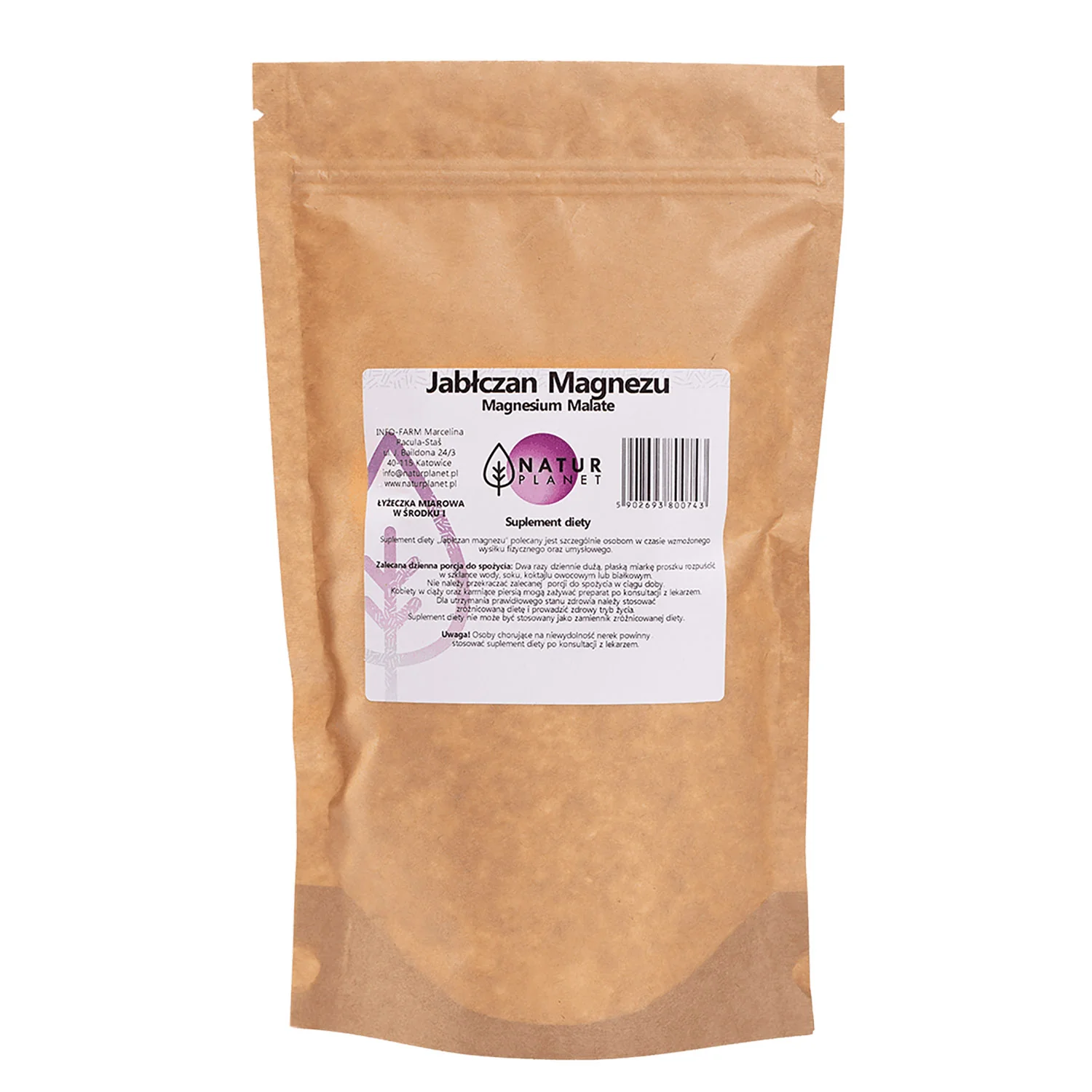 Natur Planet jabłczan magnezu proszek, 100 g