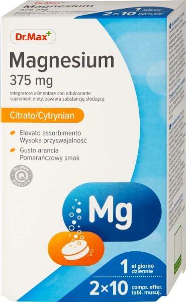 Magnesium 375 mg Citrato Dr. Max, 2x10 tabletek musujących