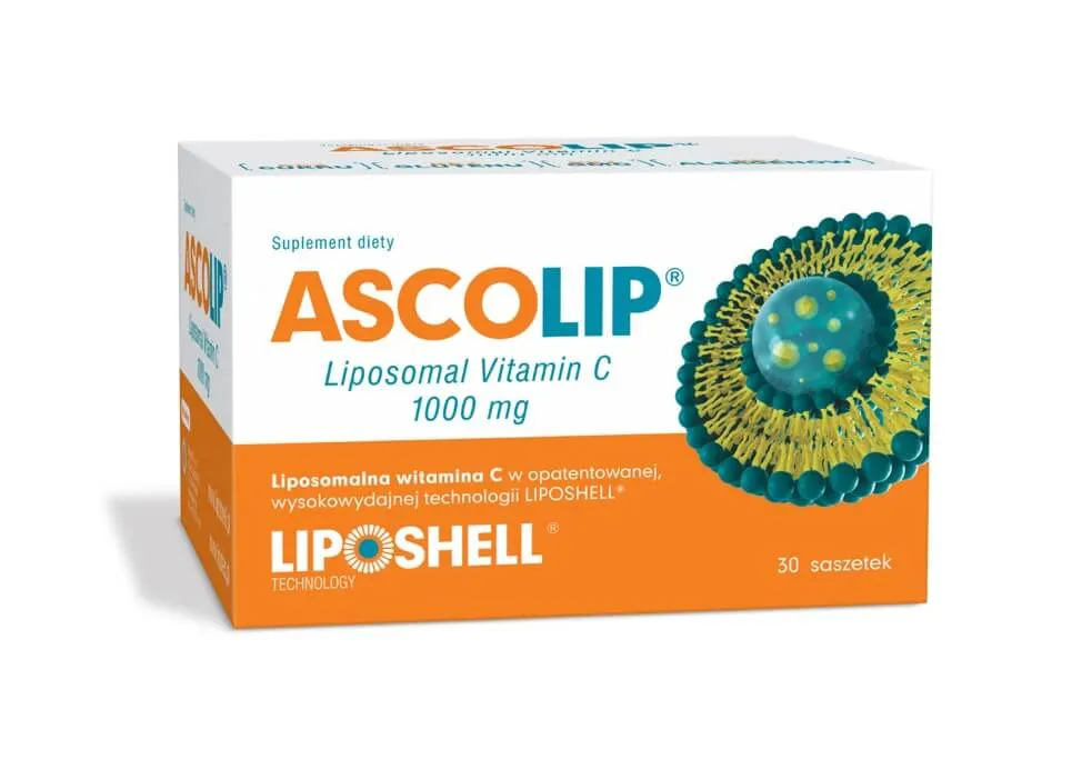 Ascolip Liposomal Vitamin C 1000 mg, suplement diety, 30 saszetek