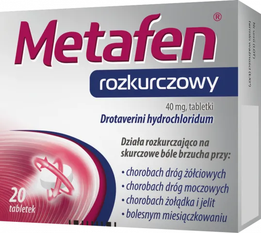 Metafen rozkurczowy, 40mg, 20 tabletek