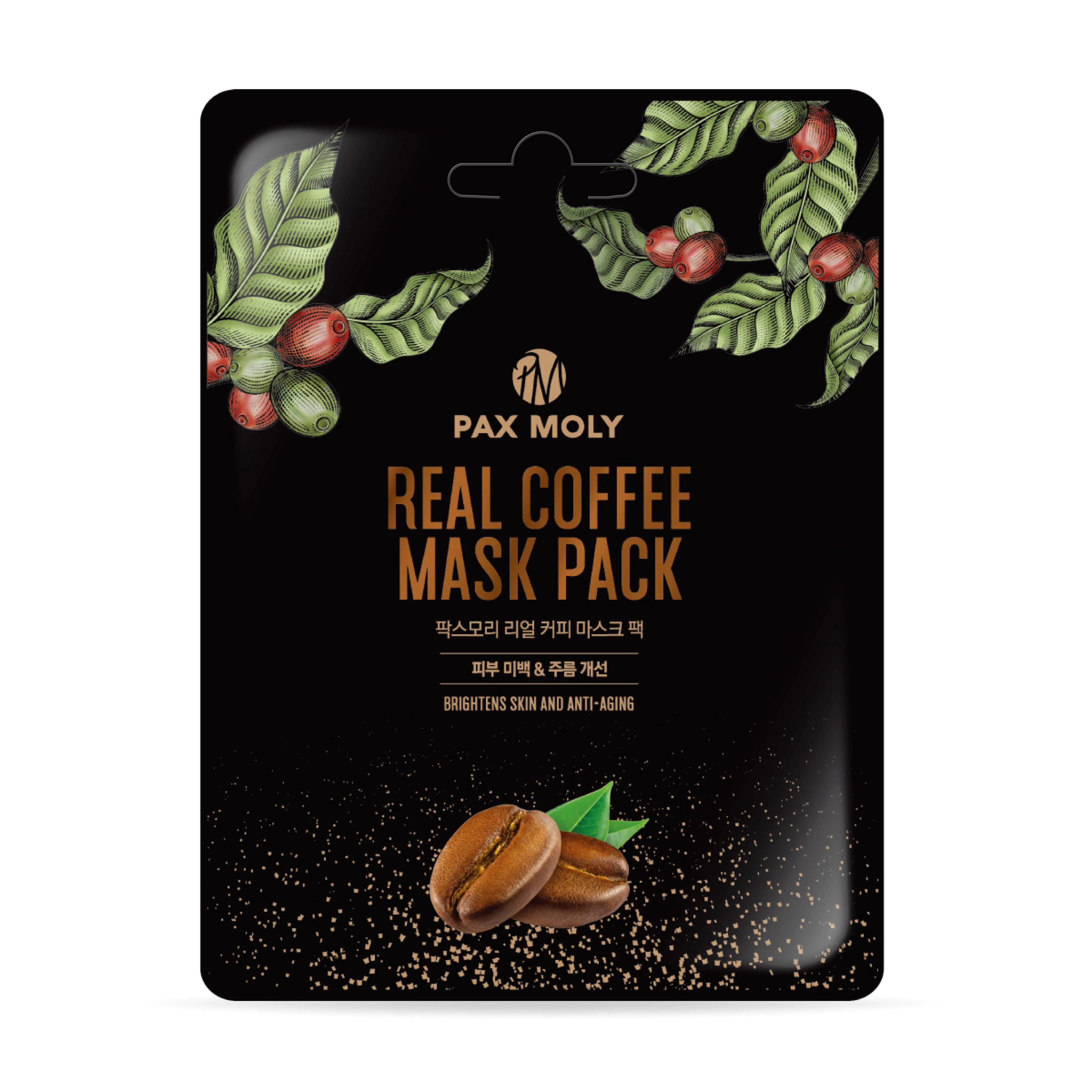 Pax Moly Real Coffee Mask Pack, maska w płachcie z ekstraktem z kawy, 25 ml