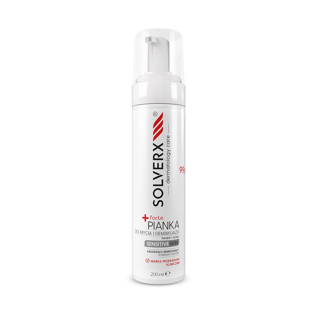 Solverx Sensitive Skin Forte, pianka do mycia i demakijażu twarzy i oczu, 200 ml