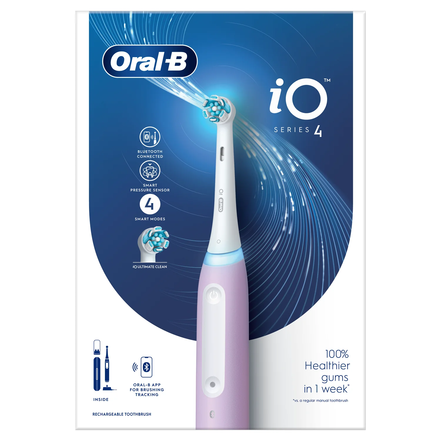 Oral-B iO Series 4 Lavender, szczoteczka elektryczna do zębów, 1 szt.