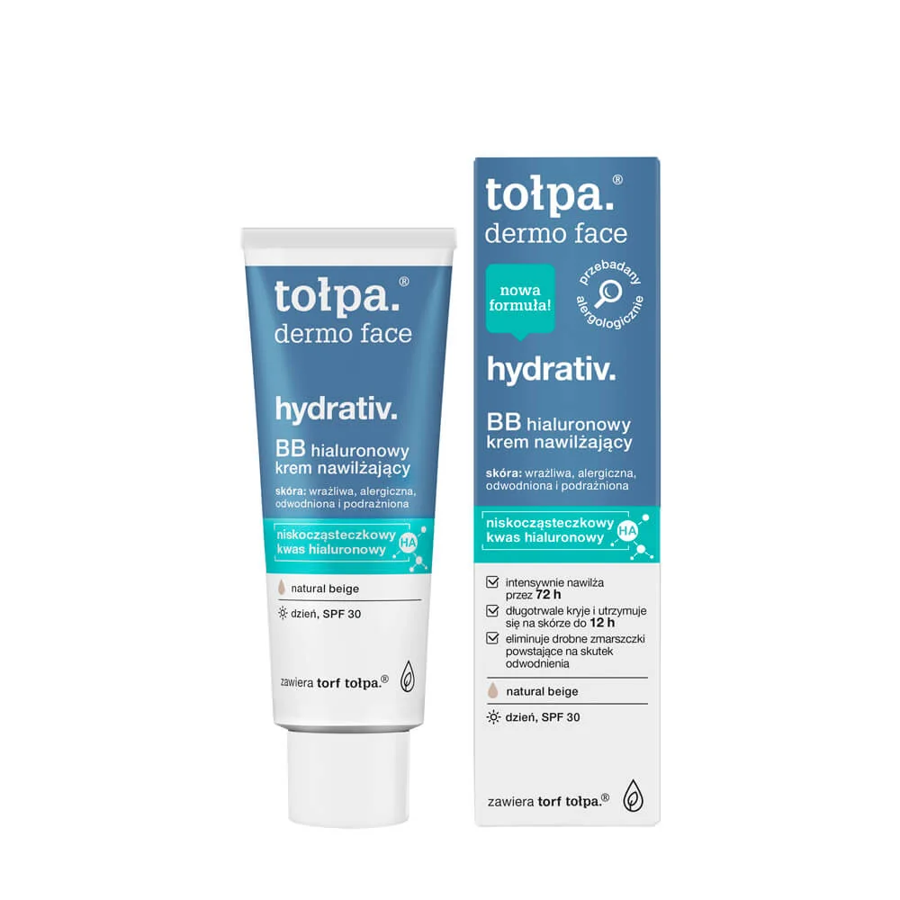 Tołpa Dermo Face Hydrativ, BB hialuronowy krem nawilżający, dzień, SPF 30, 40 ml