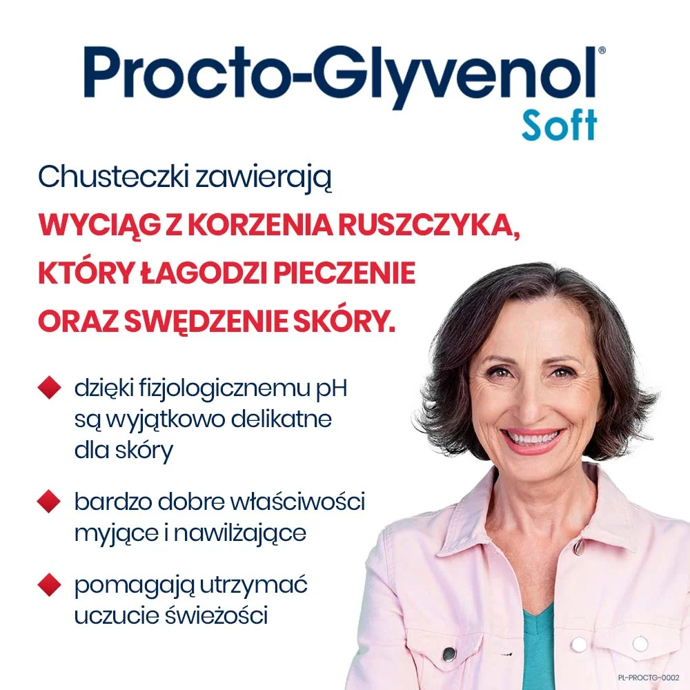 Procto-Glyvenol Soft nawilżane chusteczki dla osób z hemoroidami, 30 szt.