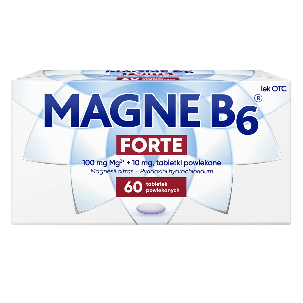 Magne B6 Forte 100 mg + 10 mg, 60 tabletek powlekanych