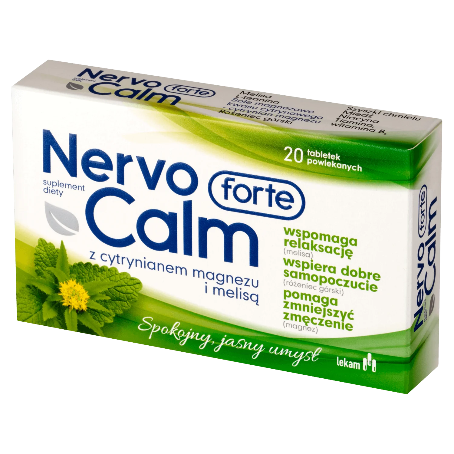 NervoCalm Forte suplement diety, 20 tabletek powlekanych