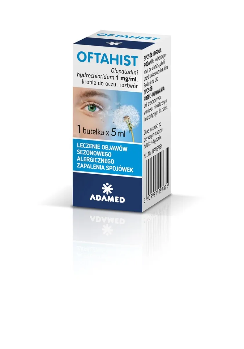 Oftahist,1 mg/ml, krople do oczu, roztwór, 5 ml