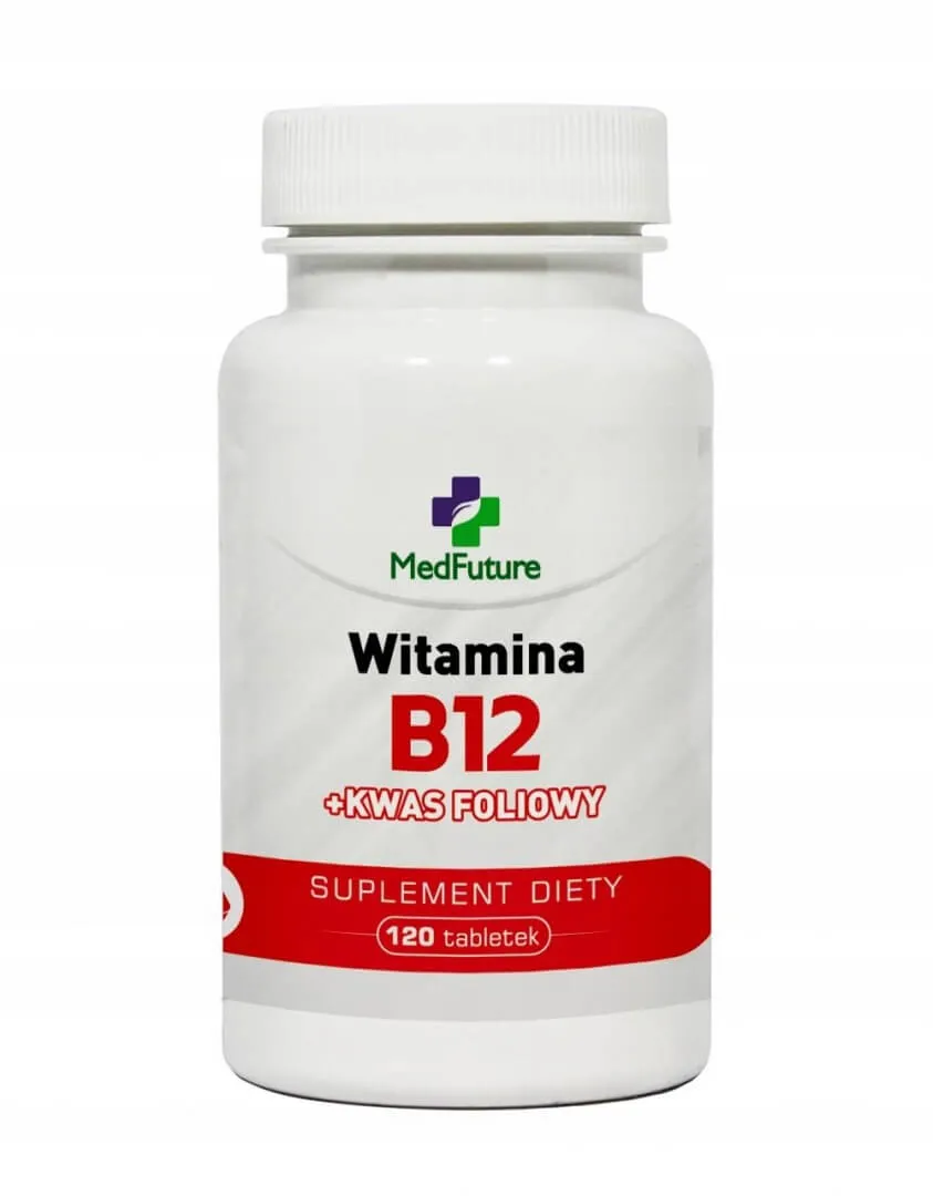 Witamina B12 1000 mcg+ kwas foliowy, suplement diety, 120 tabletek