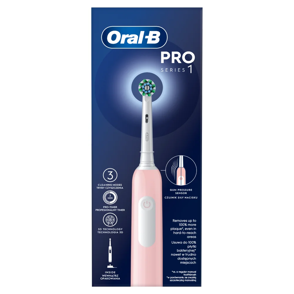 Oral-B Pro 1 Pink Cross Action, szczoteczka elektryczna