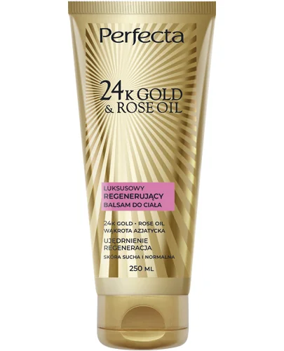 Perfecta 24K Gold & Rose Oil, luksusowy regenerujący balsam do ciała, 250 ml