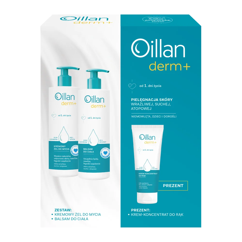 ZESTAW OILLAN DERM+ 400 ml + 400 ml + 75 ml