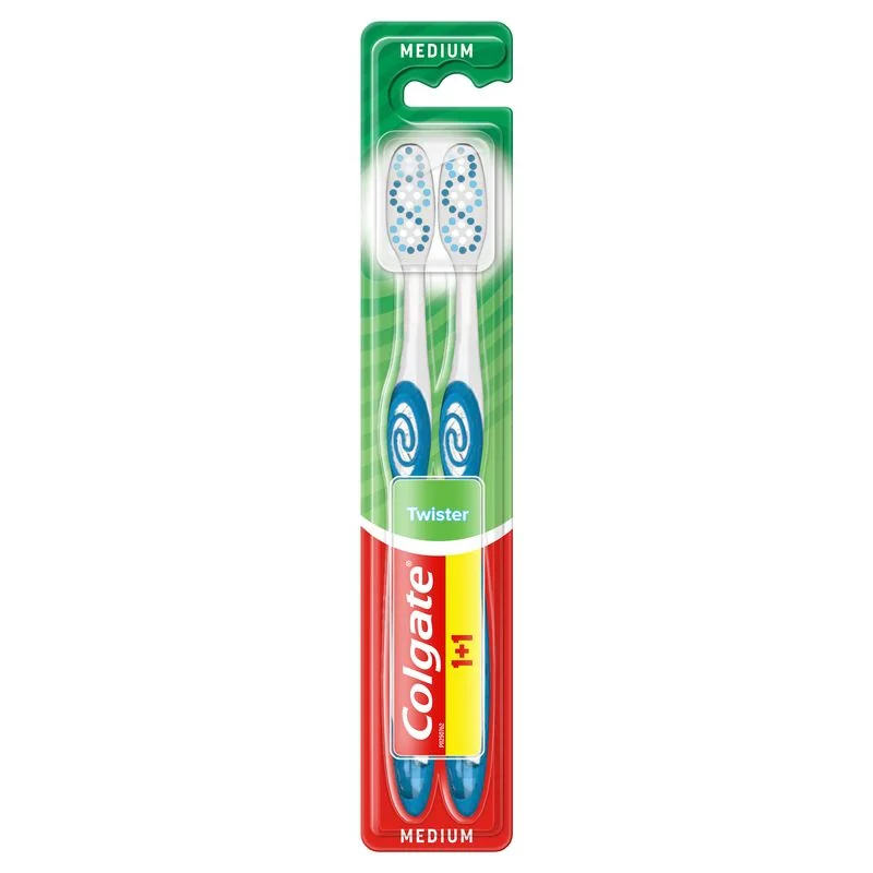 Colgate Twister, zestaw 2 średnich szczoteczek do zębów, 1 szt.