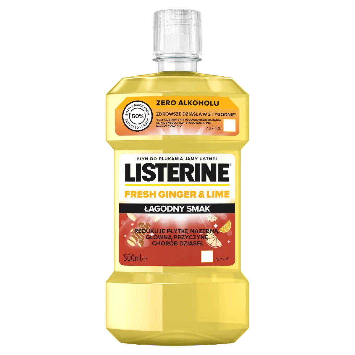 LISTERINE Ginger & Lime, Płyn do płukania jamy ustnej, 500 ml