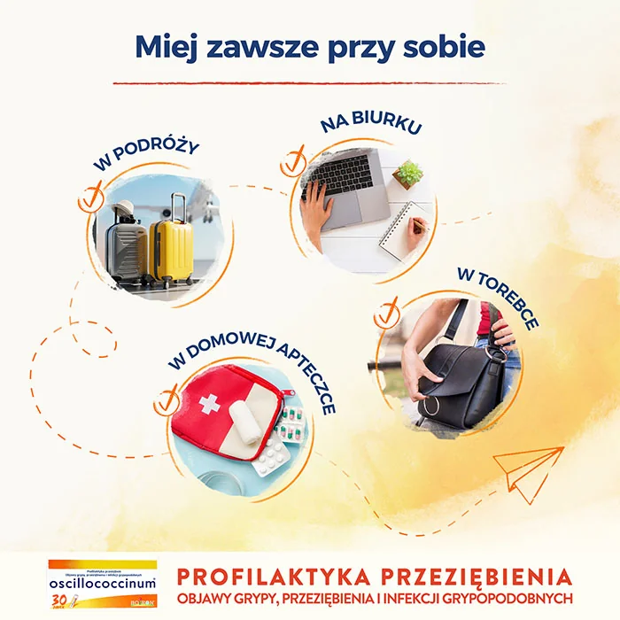 Oscillococcinum na przeziębienie i grypę, granulki w pojemniku jednodawkowym, 30 dawek