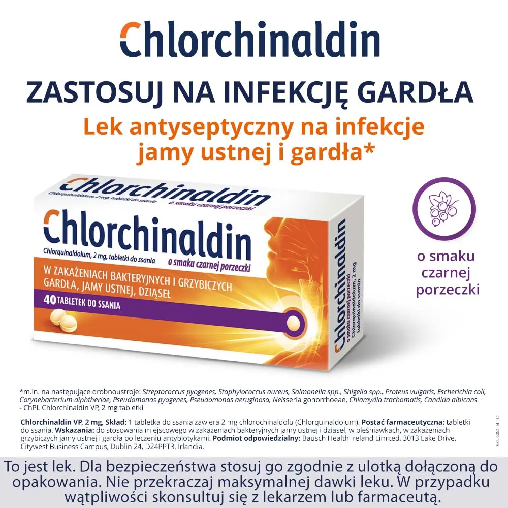 Chlorchinaldin VP, 2 mg, 40 tabletek do ssania 