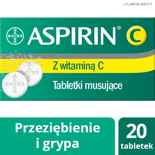 Aspirin C, 400 mg + 240 mg, 20 tabletek musujących