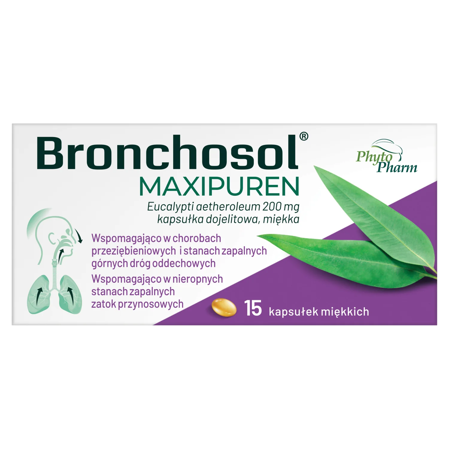 Bronchosol Maxipuren, 200 mg, 30 kapsułek dojelitowych miękkich