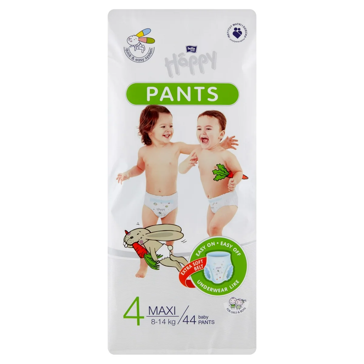 Bella Baby Happy Pants 4 Maxi 8-14 kg, Pieluchomajtki, 44 sztuki