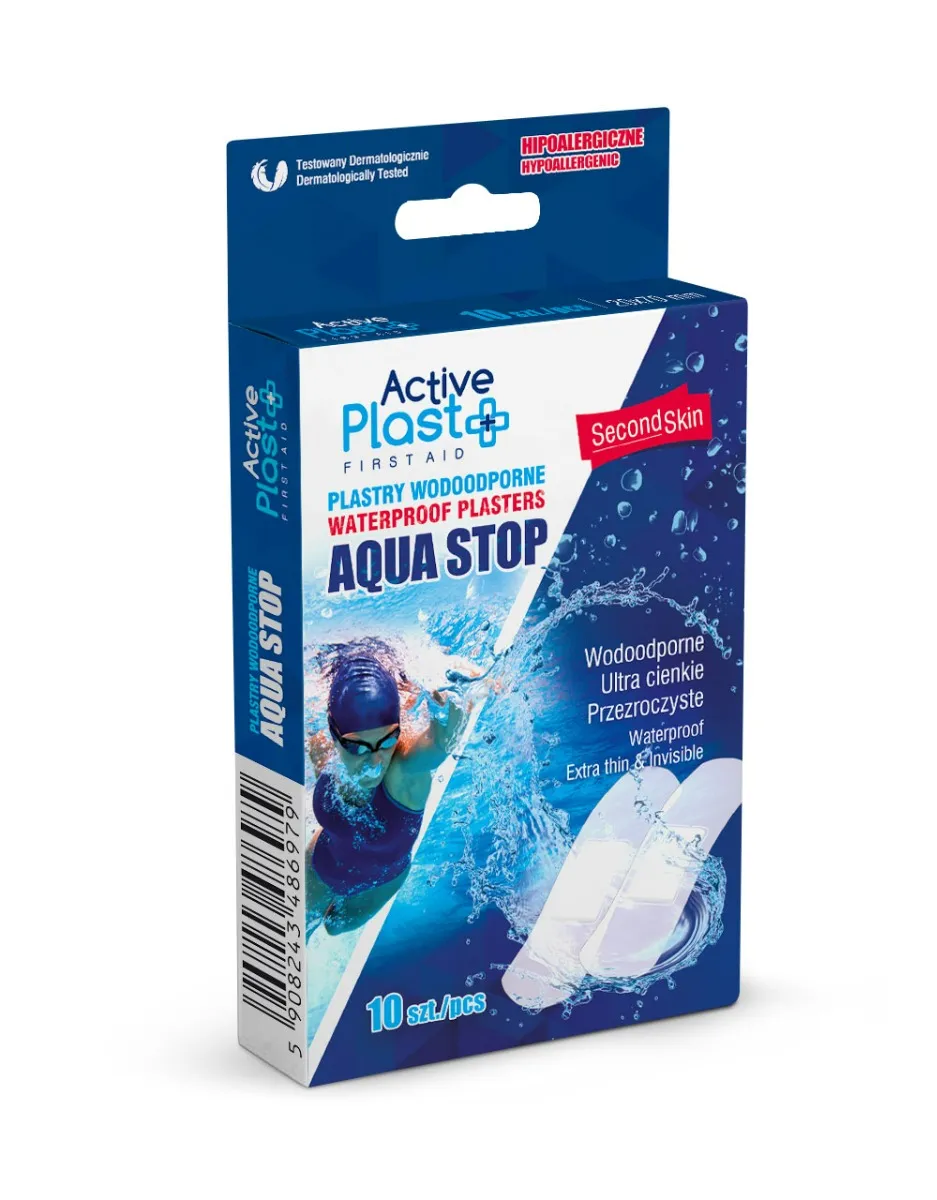 Active Plast First Aid Aqua Stop plastry wodoodporne, 10 szt.