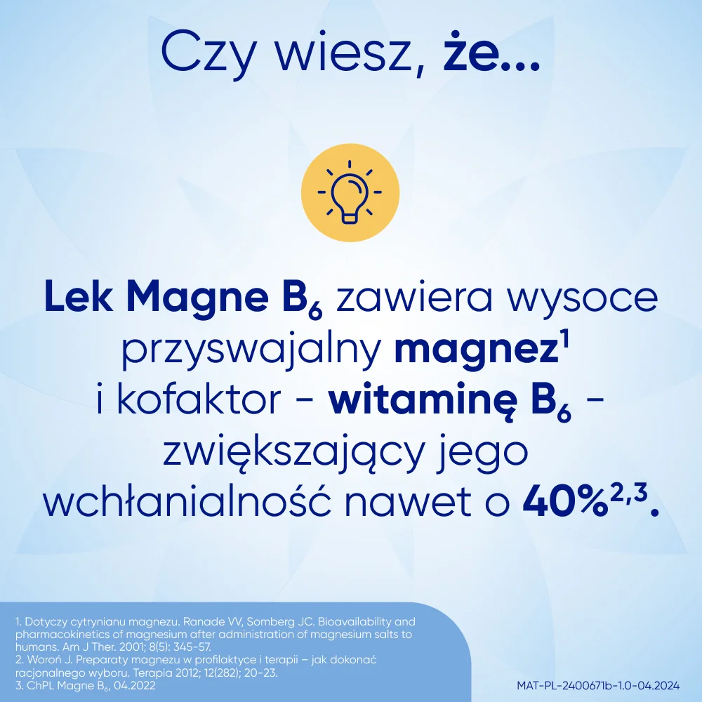 Magne B6 48 mg + 5 mg, 60 tabletek powlekanych