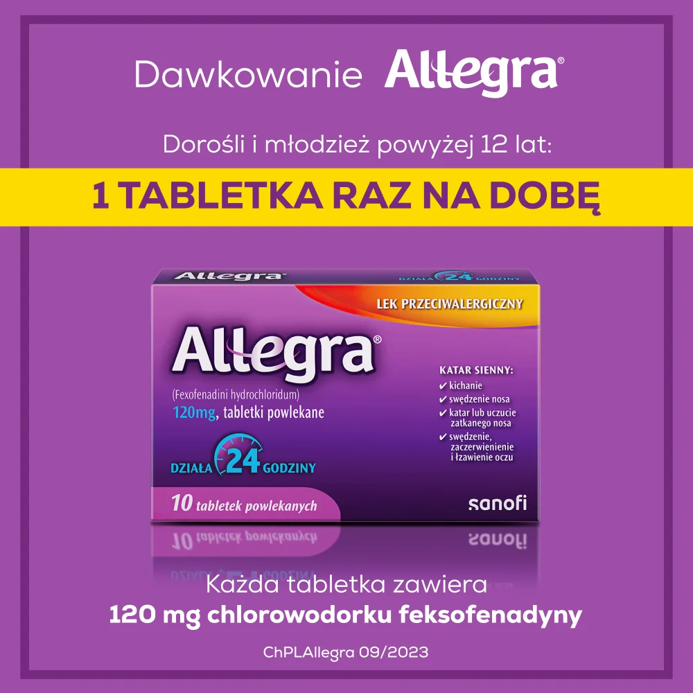 Allegra, 120 mg, 10 tabletek powlekanych 