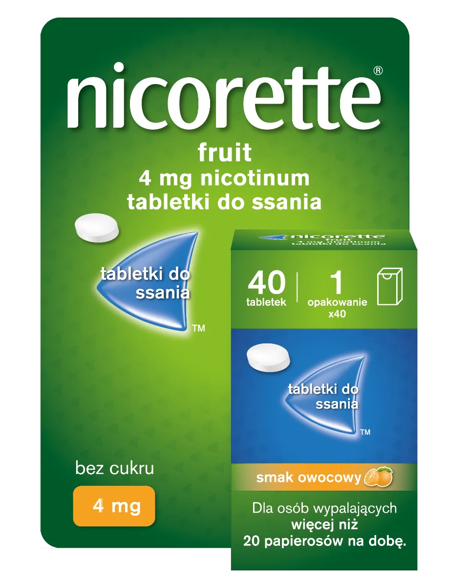 Nicorette Fruit, 4 mg, 40 tabletek do ssania