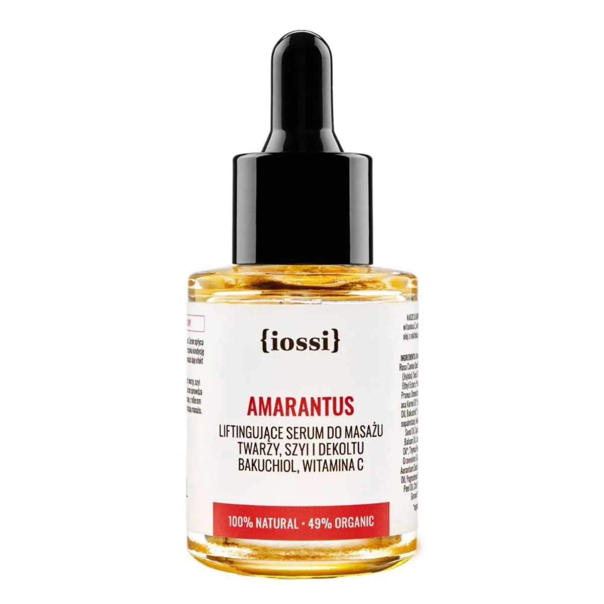 iossi Amarantus, serum Liftingujące do masażu twarzy, szyi i dekoltu z bakuchiolem, witaminą C, 30 ml