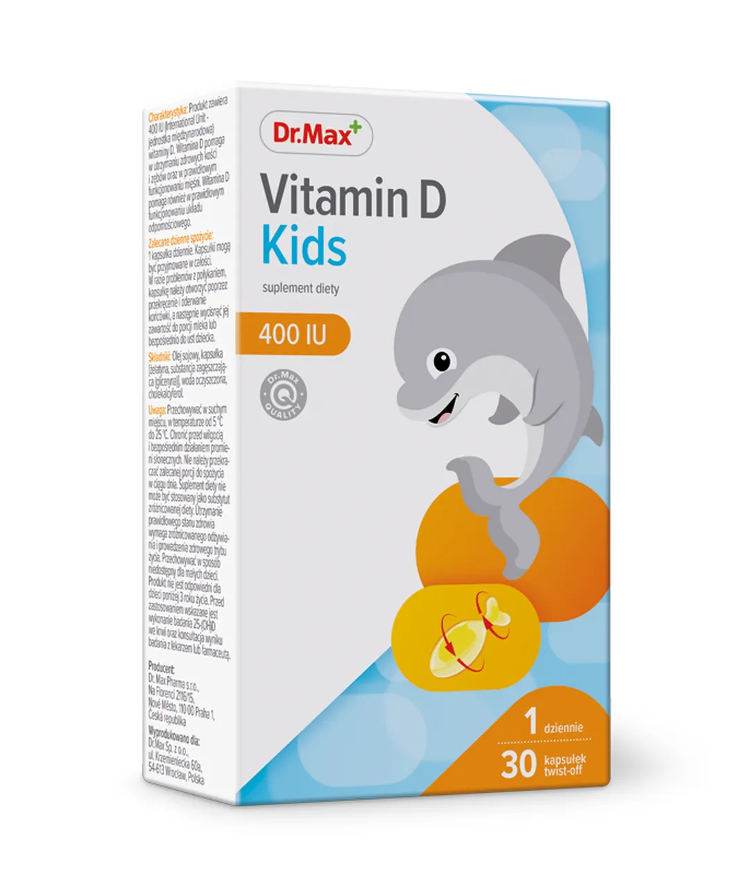 Dr.Max Vitamin D Kids, suplement diety, 30 kapsułek twist off