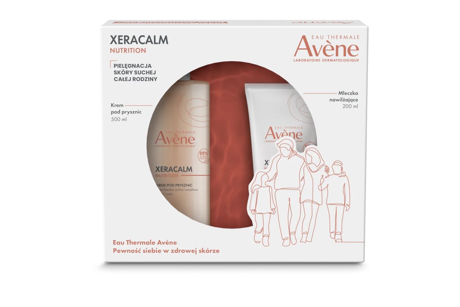 Eau Thermale Avene Xeracalm Nutrition zestaw krem pod prysznic, 500 ml + mleczko nawilżające, 200 ml