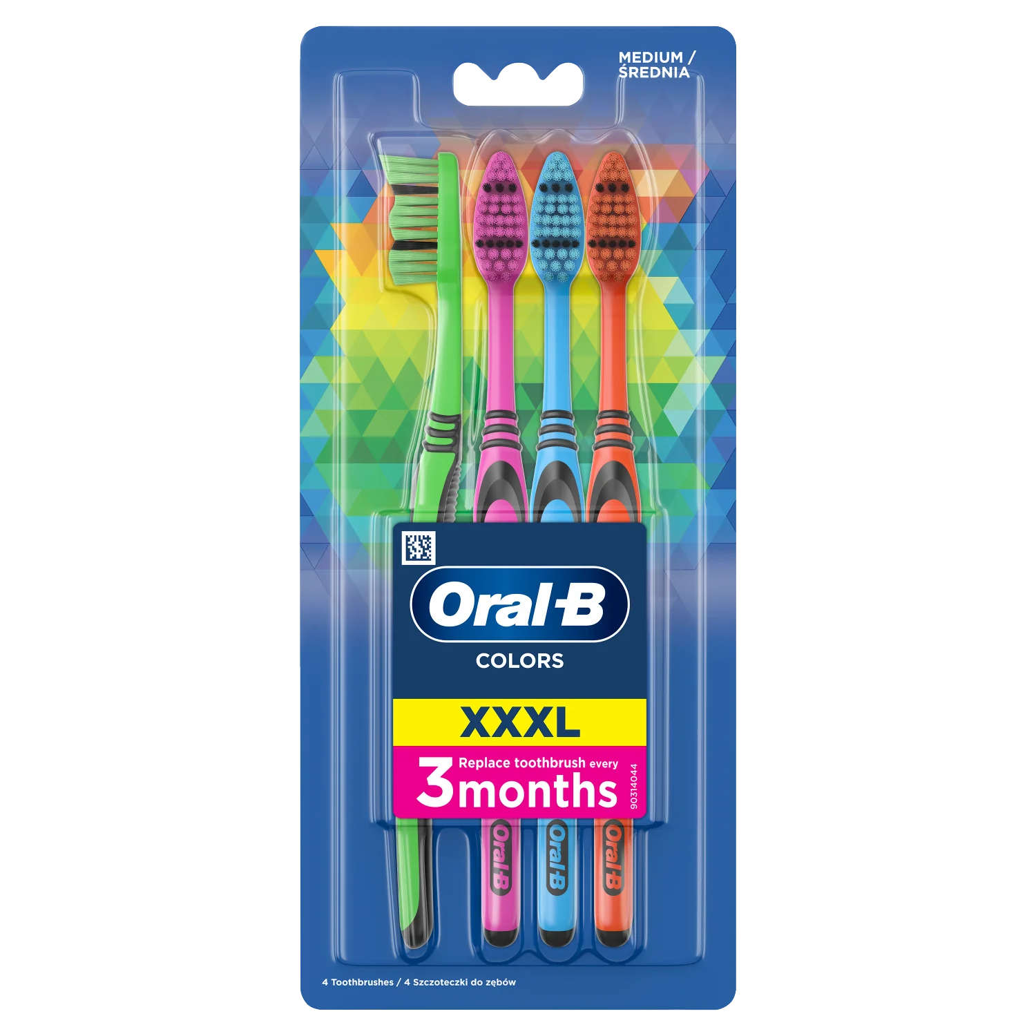 Oral-B Color Collection, Manualna szczoteczka do zębów, 4 sztuki