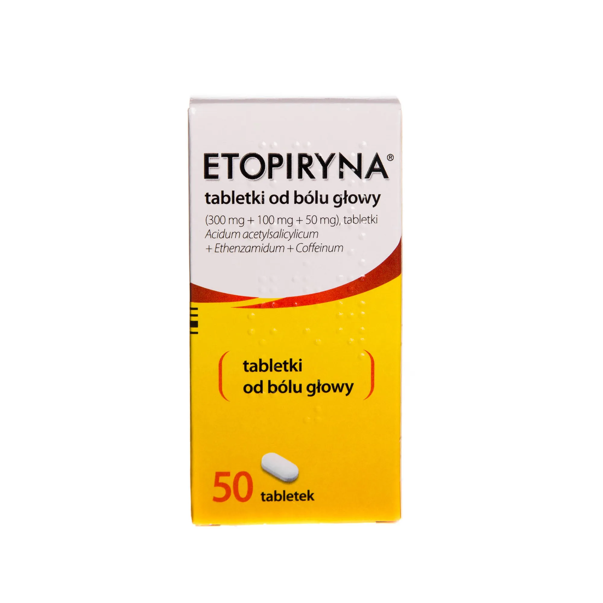 Etopiryna (300 mg + 100 mg + 50 mg), 50 tabletek 